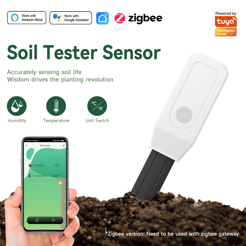 Plant Monitor - Intelligenter Bodentester-Sensor, Zigbee 3.0 Bodenfeuchtigkeits- und