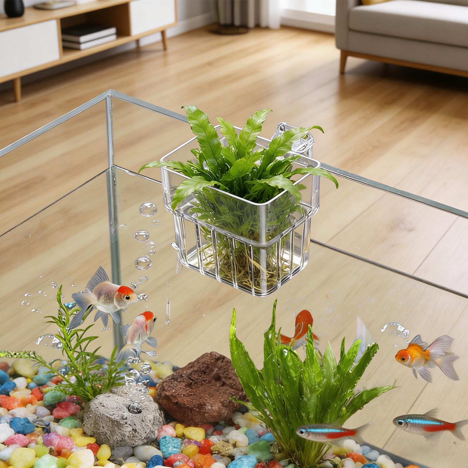 Hydroponic Grow Pod - Transparenter Hängbarer Aquarium-Pflanzenhalter für Fischbecken Hydroponisches